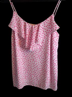 Lily Pulitzer Sugar Pink Polka Ruffle Camisole Small